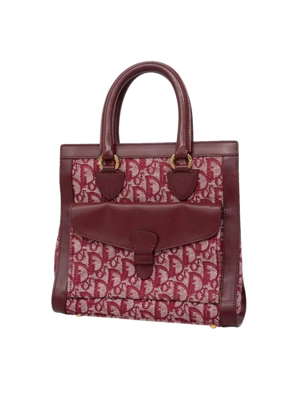Dior Handbag Trotter Canvas Red Gold